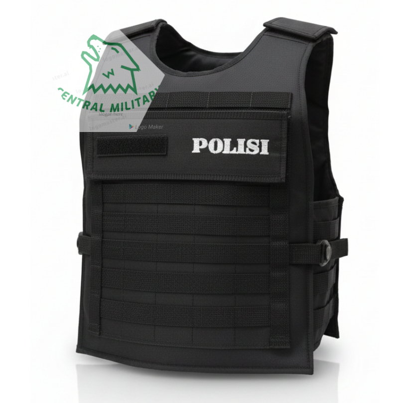 Rompi Polisi Tebal Hitam - Rompi Tactical Pelindung Dada