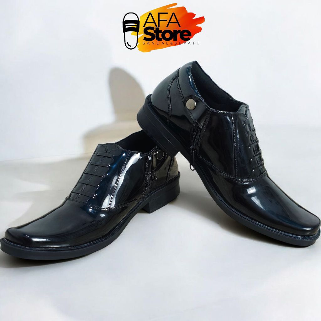 SEPATU PDH PENDEK KUALITAS SINTETIS PREMIUM RESLETING CLIP TANPA TALI - MD 02
