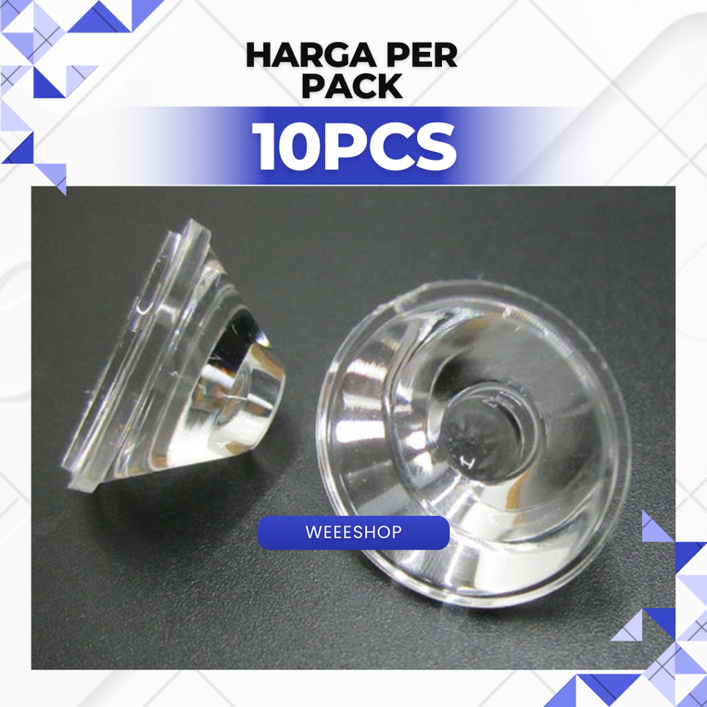 10PCS Lensa LED HPL 20mm – Plano-Convex Lens Fokus Sorot 15–120 Derajat untuk Lampu DIY