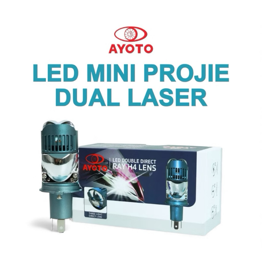 AYOTO LAMPU UTAMA MOBIL MOTOR LED A5 SOCKET H4 KAKI 3 PREMIUM HI LOW BEAM 60 WATT