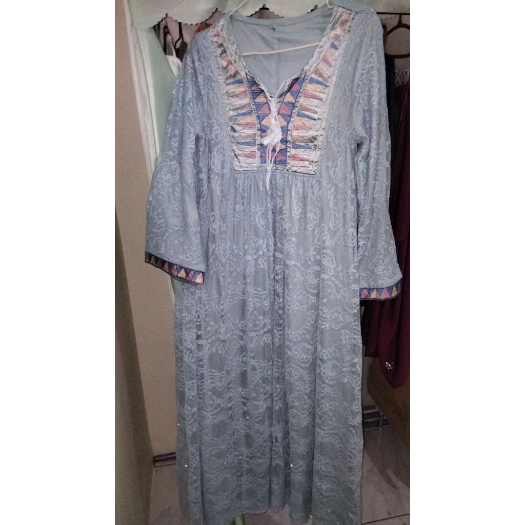 Gamis Brukat Hijau Tosca