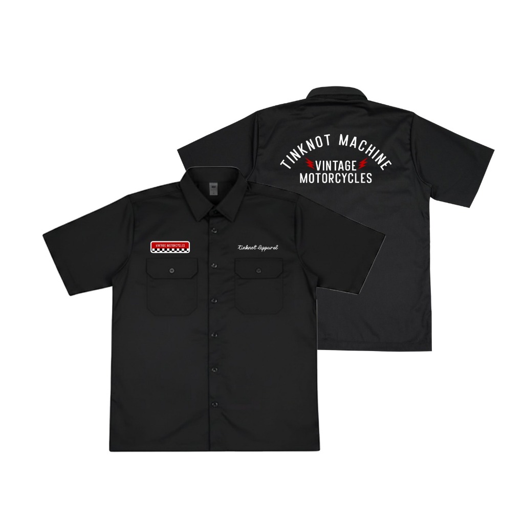 Tinknot Workshirt Black - Vintage Motorcycles