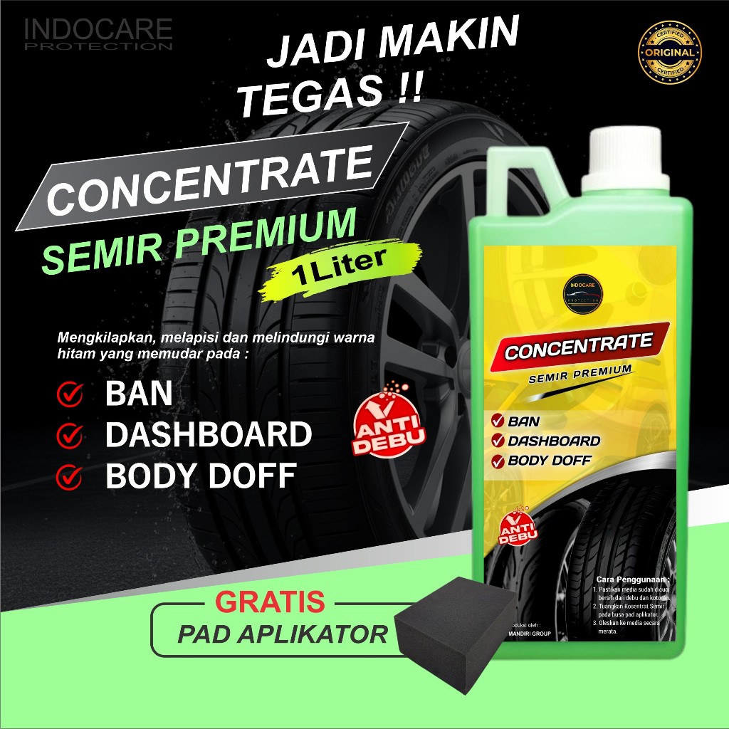 KONSENTRAT SEMIR BAN ORIGINAL | SEMIR BAN PREMIUM UNTUK MOTOR DAN MOBIL 1LITER bkn Garasi agan