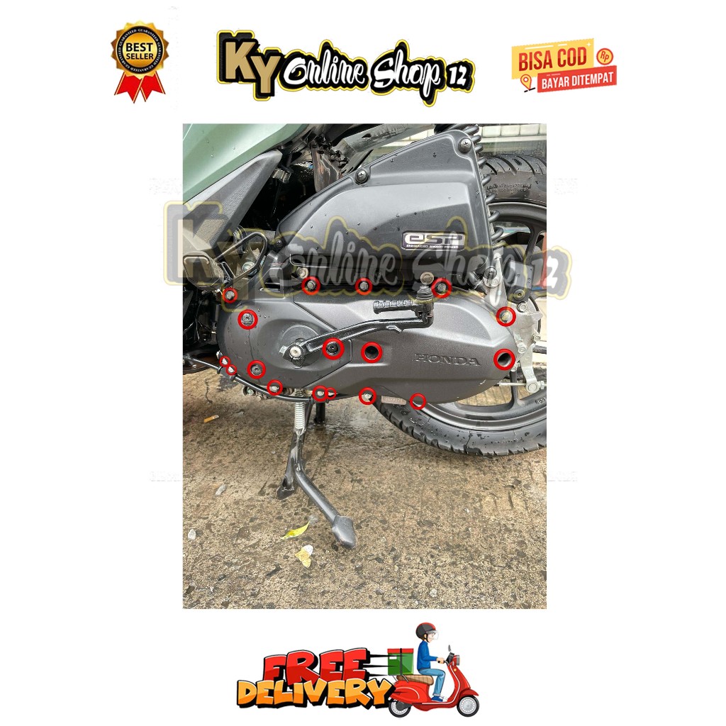 BAUT BAK CVT 1 SET ( 17 BAUT ) GENIO BEAT DELUXE SCOOPY STREET NEW PRESTIGE TAHUN 2018 - 2025 CBS IS