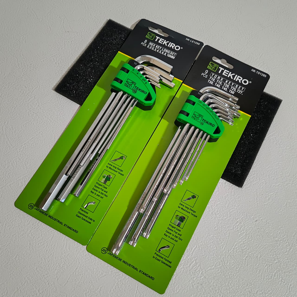 kunci L Tekiro 1 Set 2 Pcs Lengkap Ori/ Kunci L Bintang Set 9 Pcs + Kunci L Panjang Extra Long Hex K