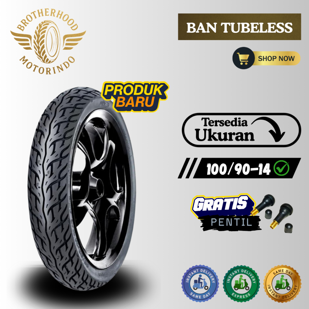 BAN FDR FLEMINO TUBELESS  100/90-14 / 100 90 14 / BAN TUBLES  FDR / BAN MOTOR RING 14 / BAN FDR RING