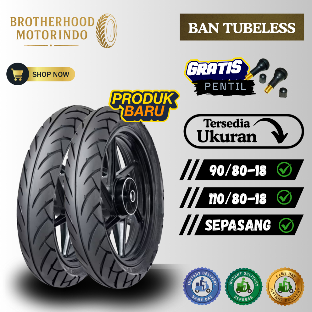 (PAKET SEPASANG) BAN FDR SPORT XT ( 90/80-18 / 110/80-18 ) & (80/90-18 / 90/90-18 ) BAN TUBLES RING 