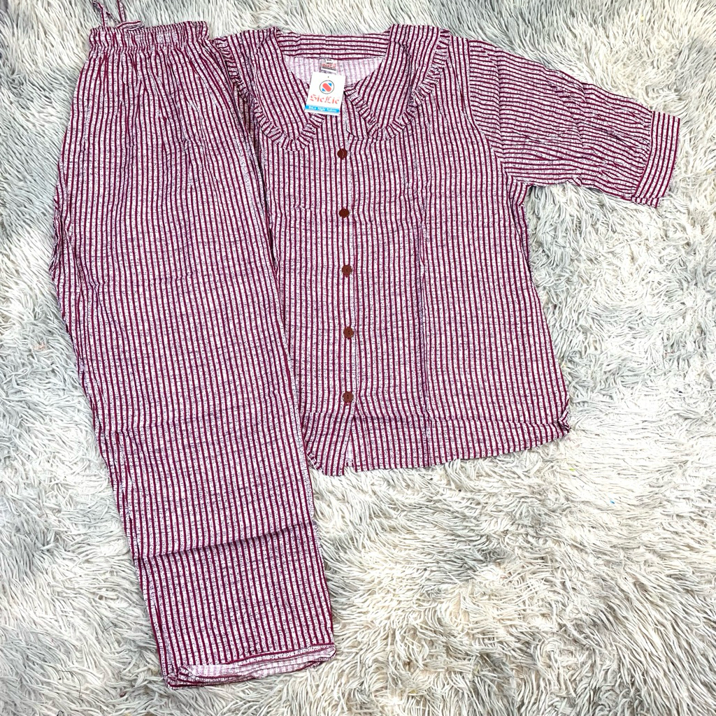 TEBOBOK - Jumbo Stelan Rayon Sielie Cp Lengan 3/4 | Baju Tidur Sielie