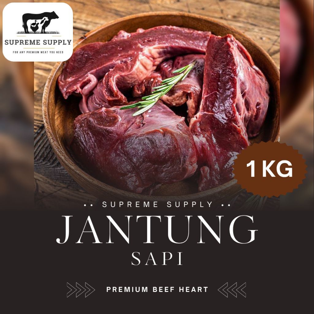 PREMIUM Jantung Sapi 1 kg | Fresh Halal Organic Beef Heart | Ikan Daging Sapi Ayam Bebek Seafood Lau