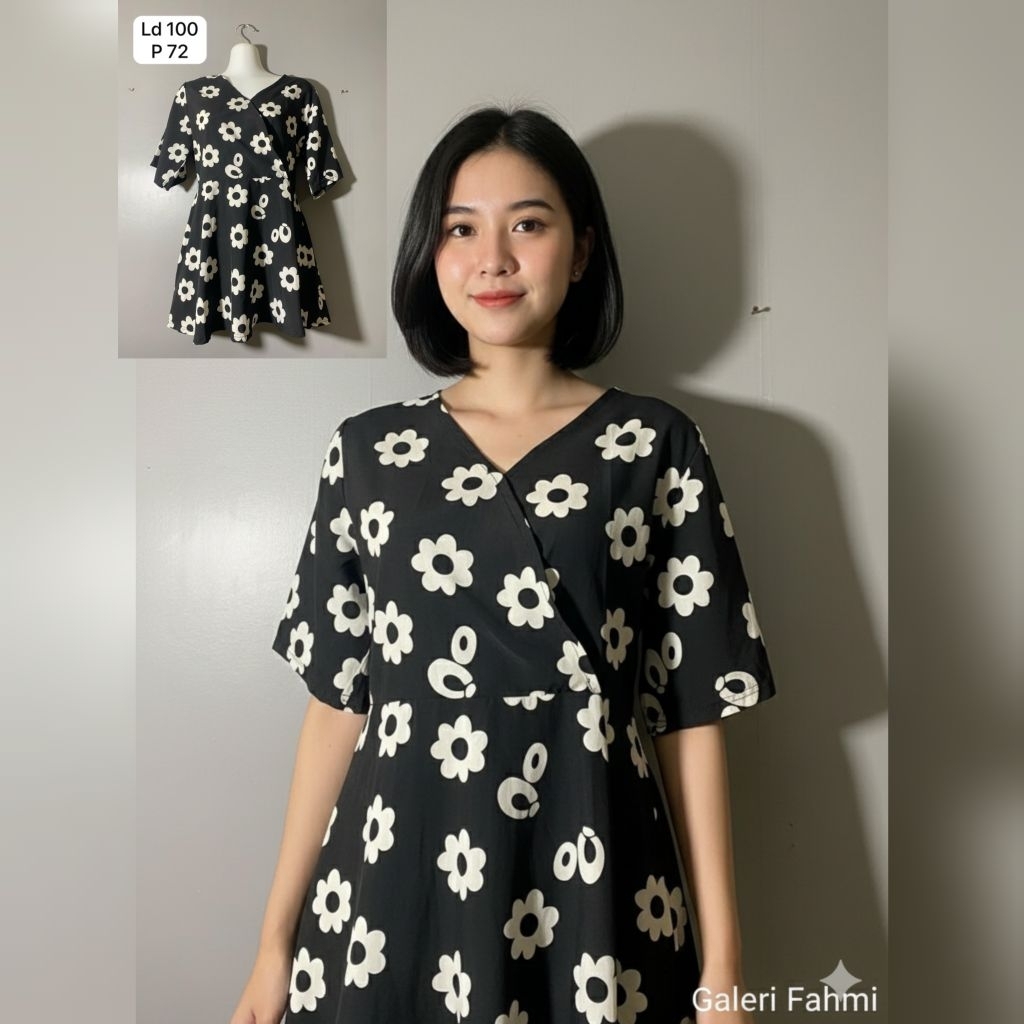 Baju atasan wanita motif bunga