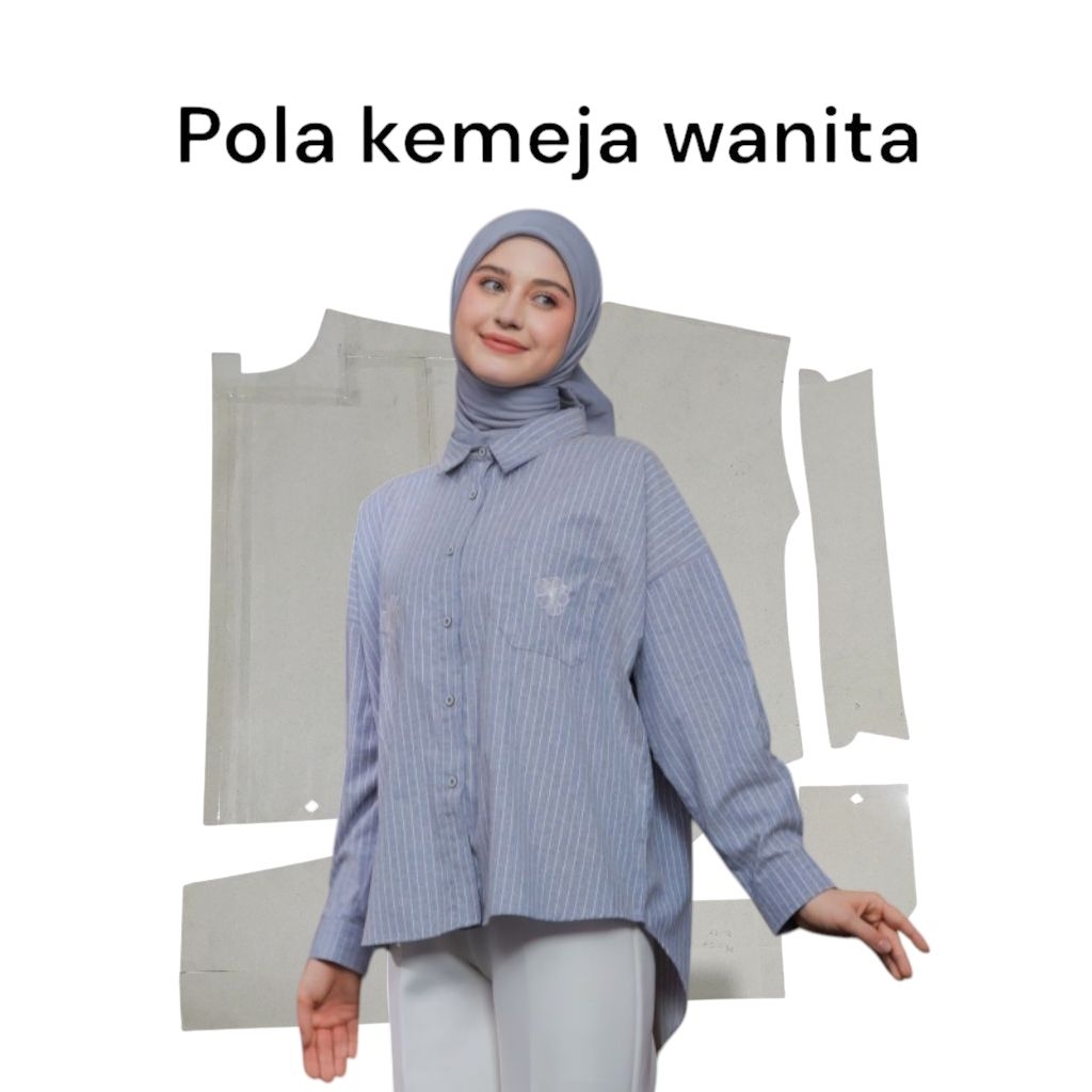 Pola Kemeja Oversize Lengan Panjang (Jual Pola Bukan Baju)
