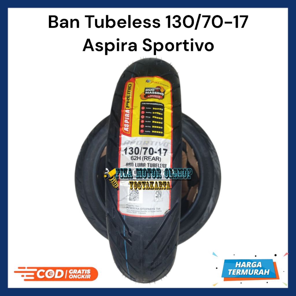 Ban Aspira Sportivo 130/70-17 Tubeless Ban 130/70 Ring 17 Ninja RR Vixion CB150R CBR