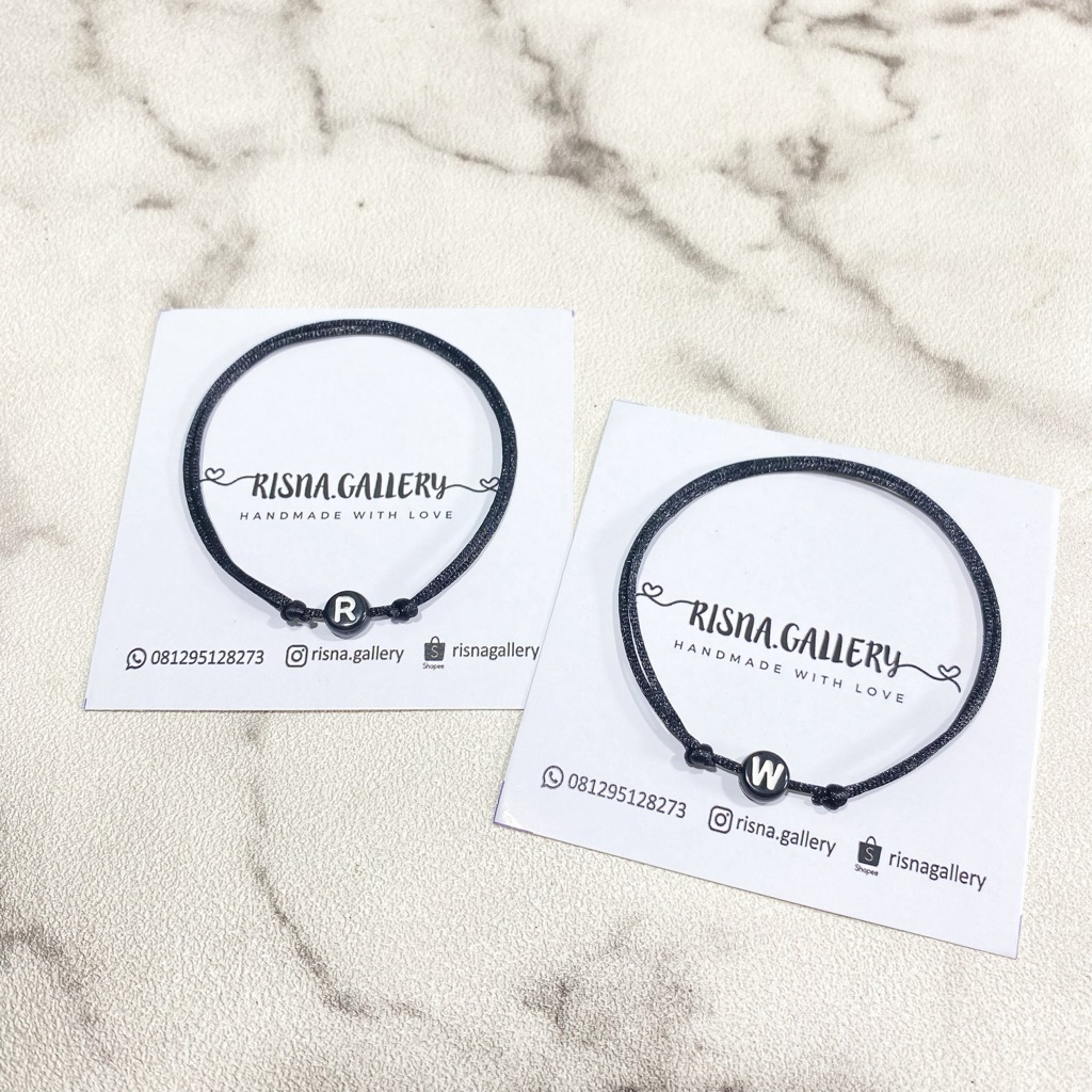 GELANG INISIAL NAMA TALI SATIN / GELANG COUPLE