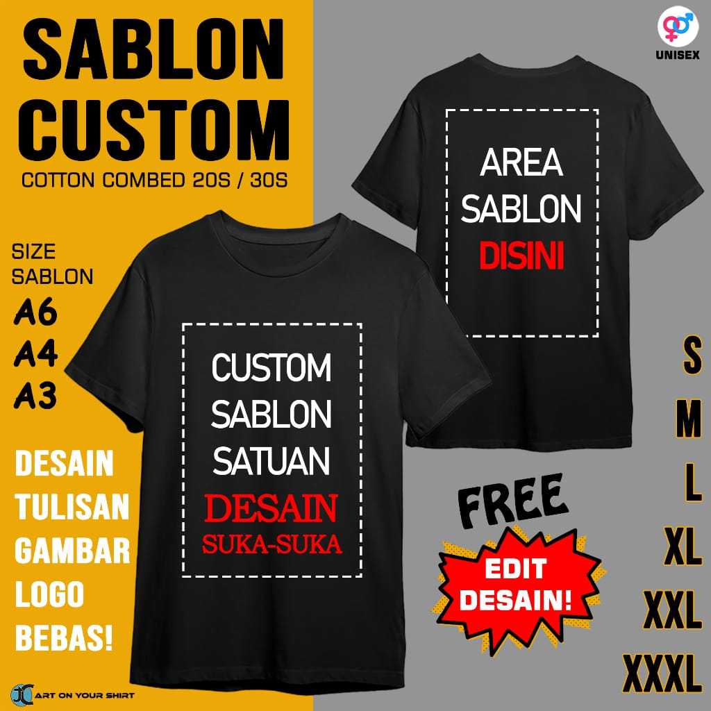Kaos Custom Sablon Satuan DTF I TSHIRT OVERSIZED I Bikin kaos satuan | NON COD | BISA INSTANT | LANG