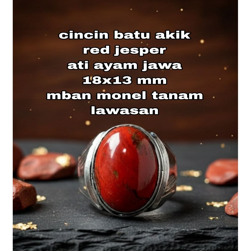 cincin batu akik red jesper / atiayam mban monel tanam