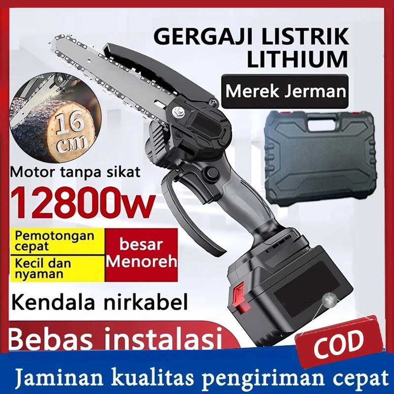 Mesin Chainsaw 6 Inch Cordless Gergaji Pemotong Kayu Gergaji Baterai Gergaji Rantai Elektrik Mini Ge