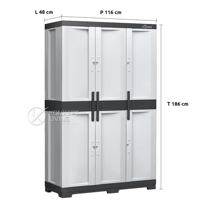 Lemari Plastik Serbaguna Tabitha Luxury - Lx3 Hb Lemari 3 Pintu