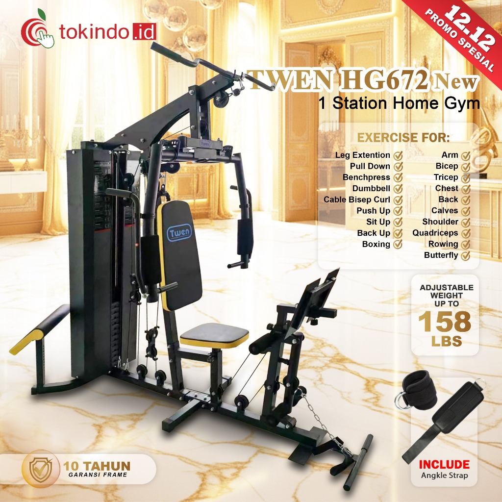 Home Gym Twen HG672 Homegym 1 Sisi Alat Olahraga Alat Gym Set Alat Fitnes Leg Press