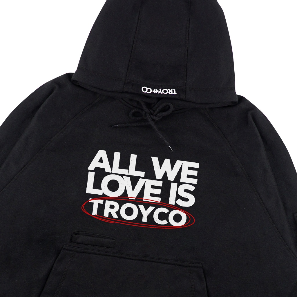 Troy Company Boxy Arm Pocket Hoodie All We - Hoodie Boxy Hitam BAPH 3431