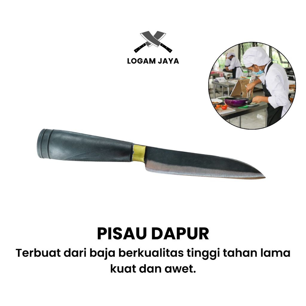 Pisau Dapur Tajam Baja Asli - Sayur Buah Daging Ikan