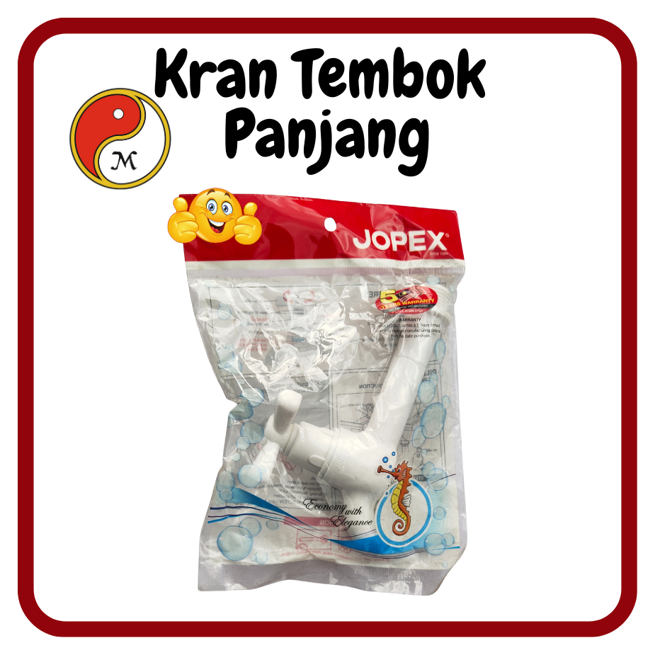 Kran Tembok Plastik JOPEX Long | Kran air plastik | Air Kencang & Stabil | Anti Karat – PVC Tebal