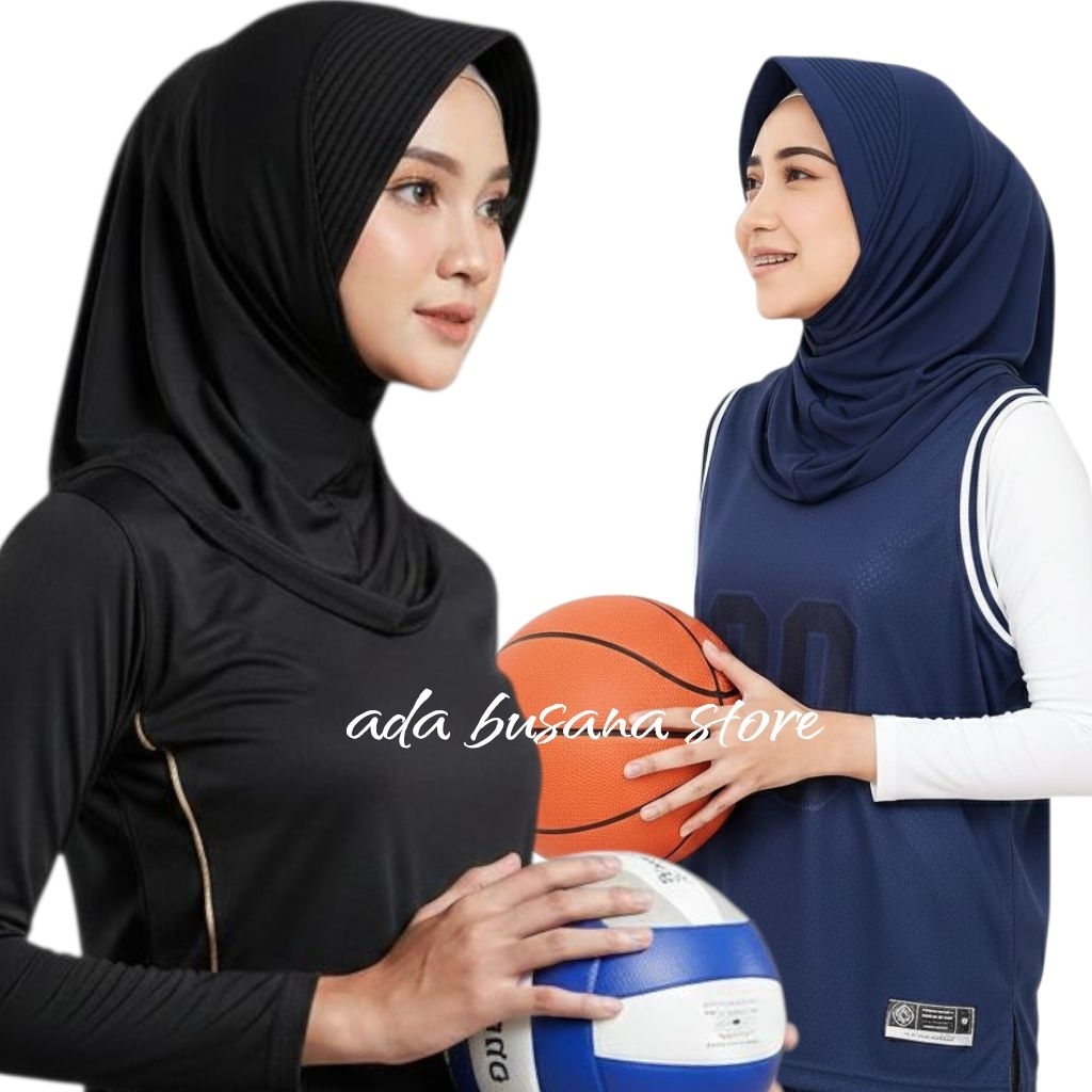 Jilbab Bergo Instan Pet Tebal Hijab Pendek Jersey Spandek Premium