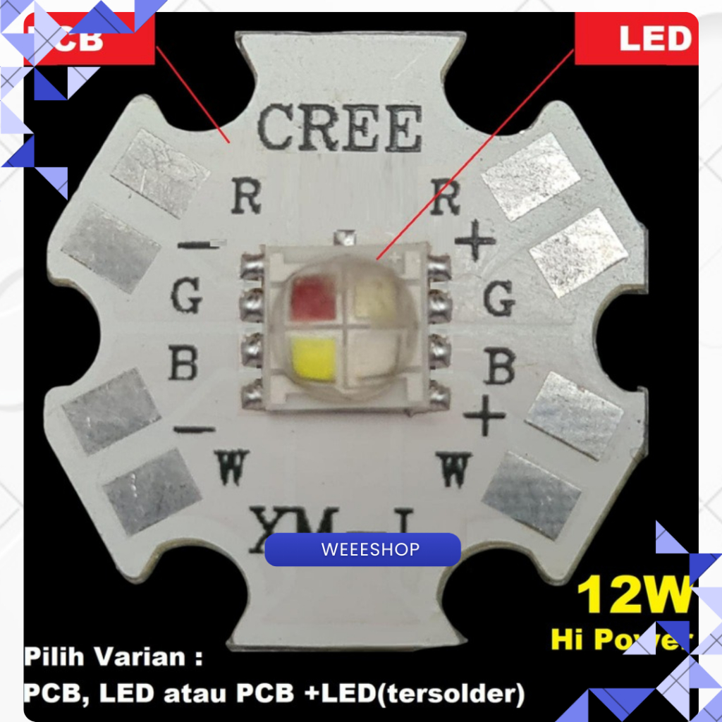 LED HPL CREE RGBW SMD 5050 – Merah Hijau Biru Putih (RGBW High Power LED)