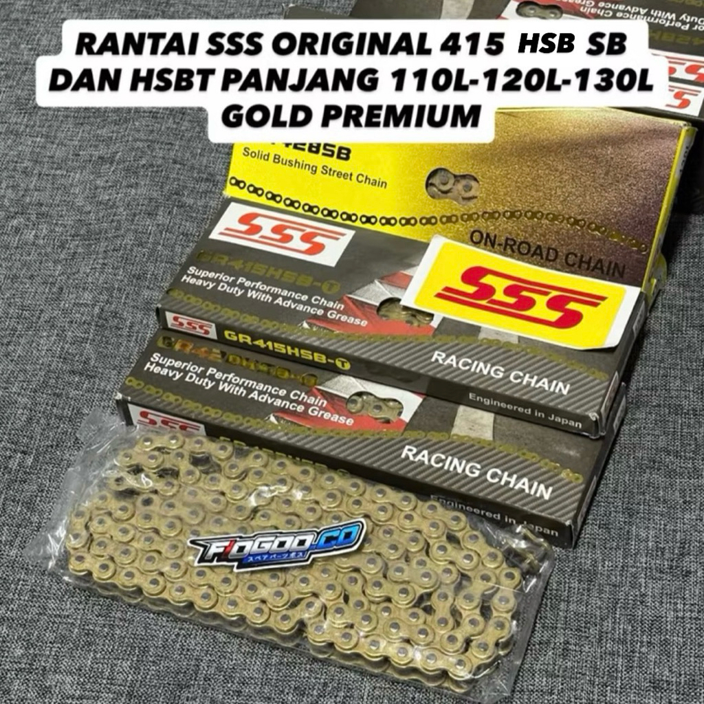RANTAI SSS 415 110-130 HSBT HSB GOLD RANTAI RANTE SSS RACING GOLD EMAS 415 130L 415 H 130 THAILAND P