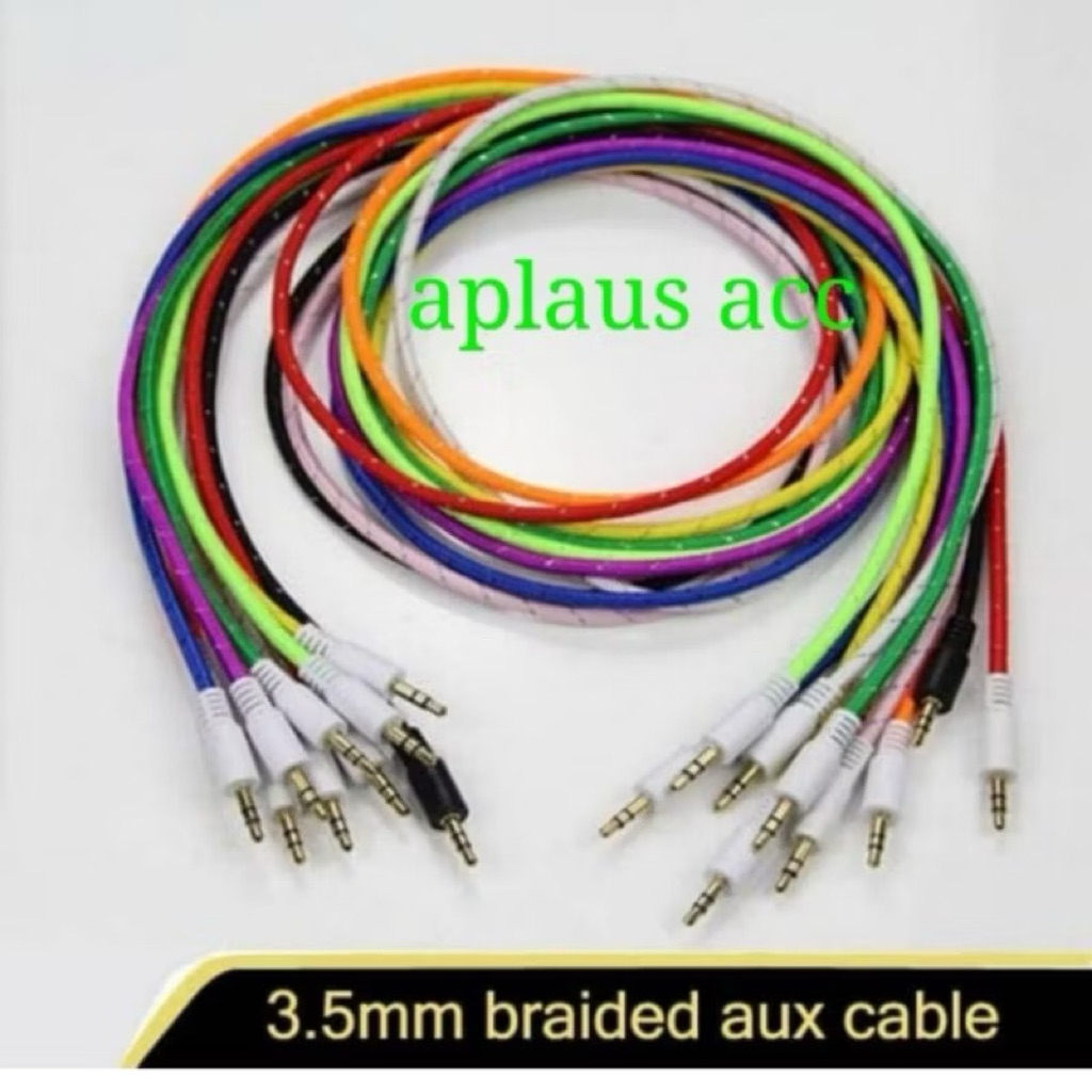 Kabel Aux Audio Tali Sepatu 1 in 1 Jack 3.5 to 3.5mm 1in1 Non Pack