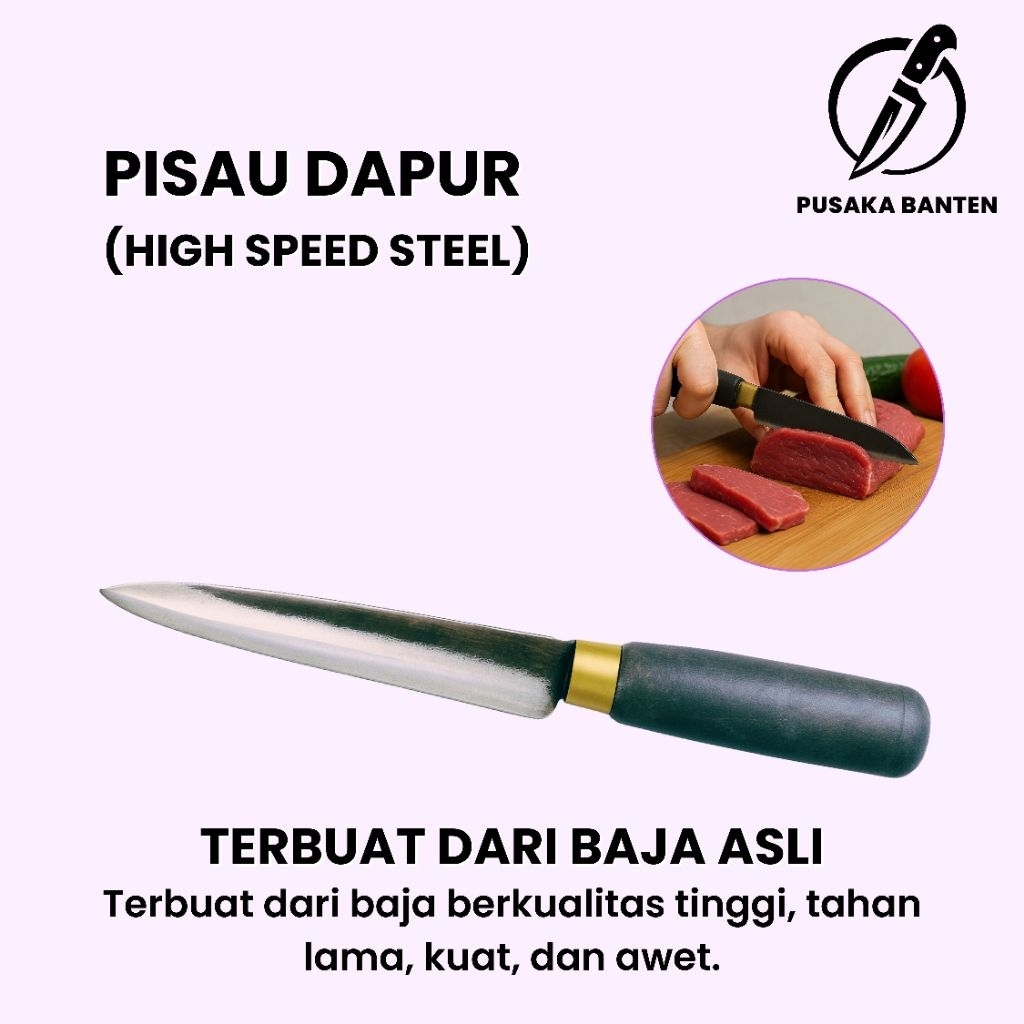 Pisau Dapur Tajam Baja Asli - Buah Sayur Ikan Daging