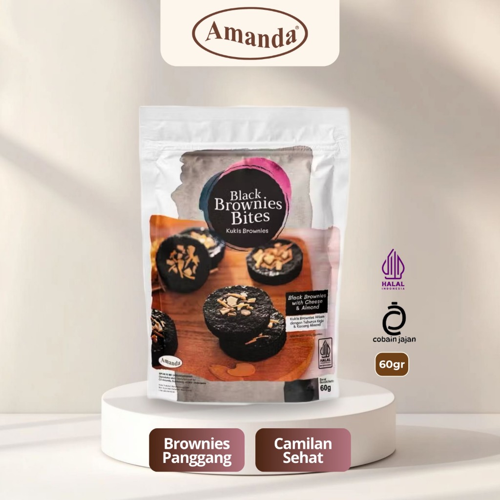 Black Brownies Bites 60gr – Brownies Kering  Crispy – Brownies Panggang Renyah by Amanda