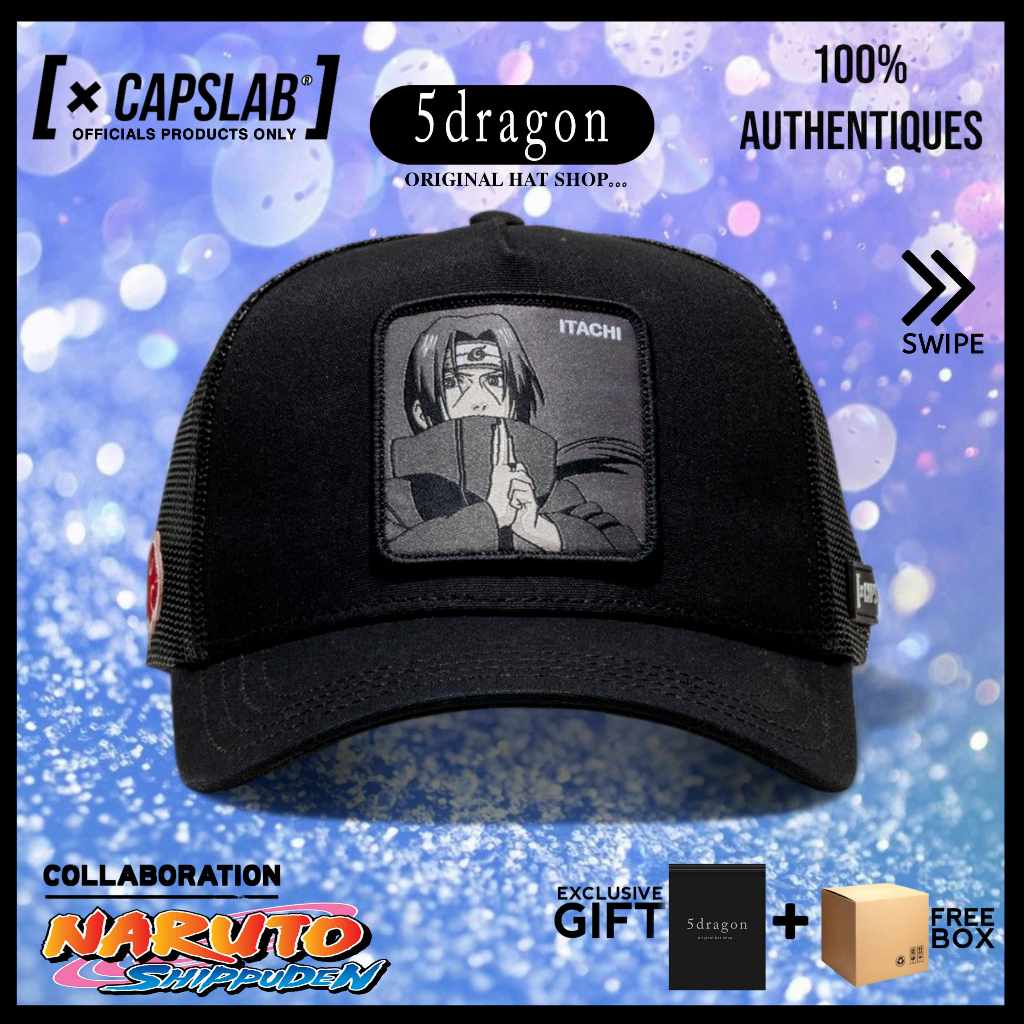 TOPI CAPSLAB ORIGINAL AFRAME TRUCKER NARUTO ITACHI BLACK