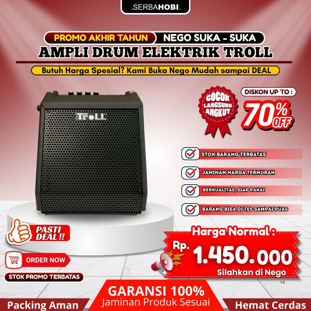 Ampli Drum Elektrik dengan Fitur Lengkap 10 Inchi