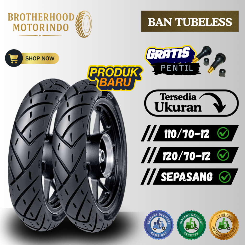 ( PAKET SEPASANG ) BAN FDR SPORT ZEVO ( 110/70-12 / 120/70-12 / 130/70-12 ) TUBELESS / BAN TUBLES / 