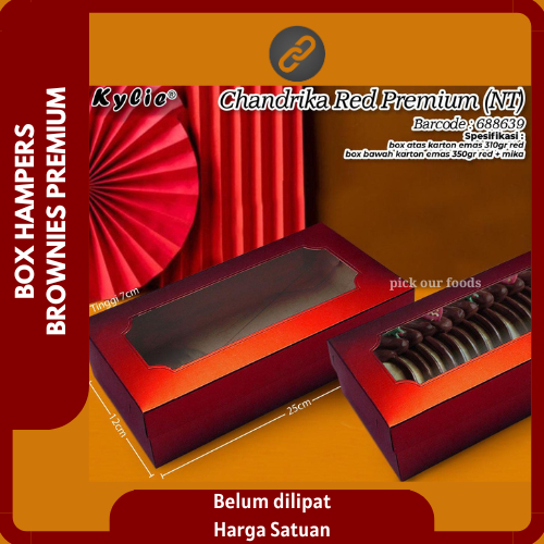 Box Brownies Premium | Dus Brownies Premium | Box Hampers Kue | Box Hampers Brownies Chandrika Red P
