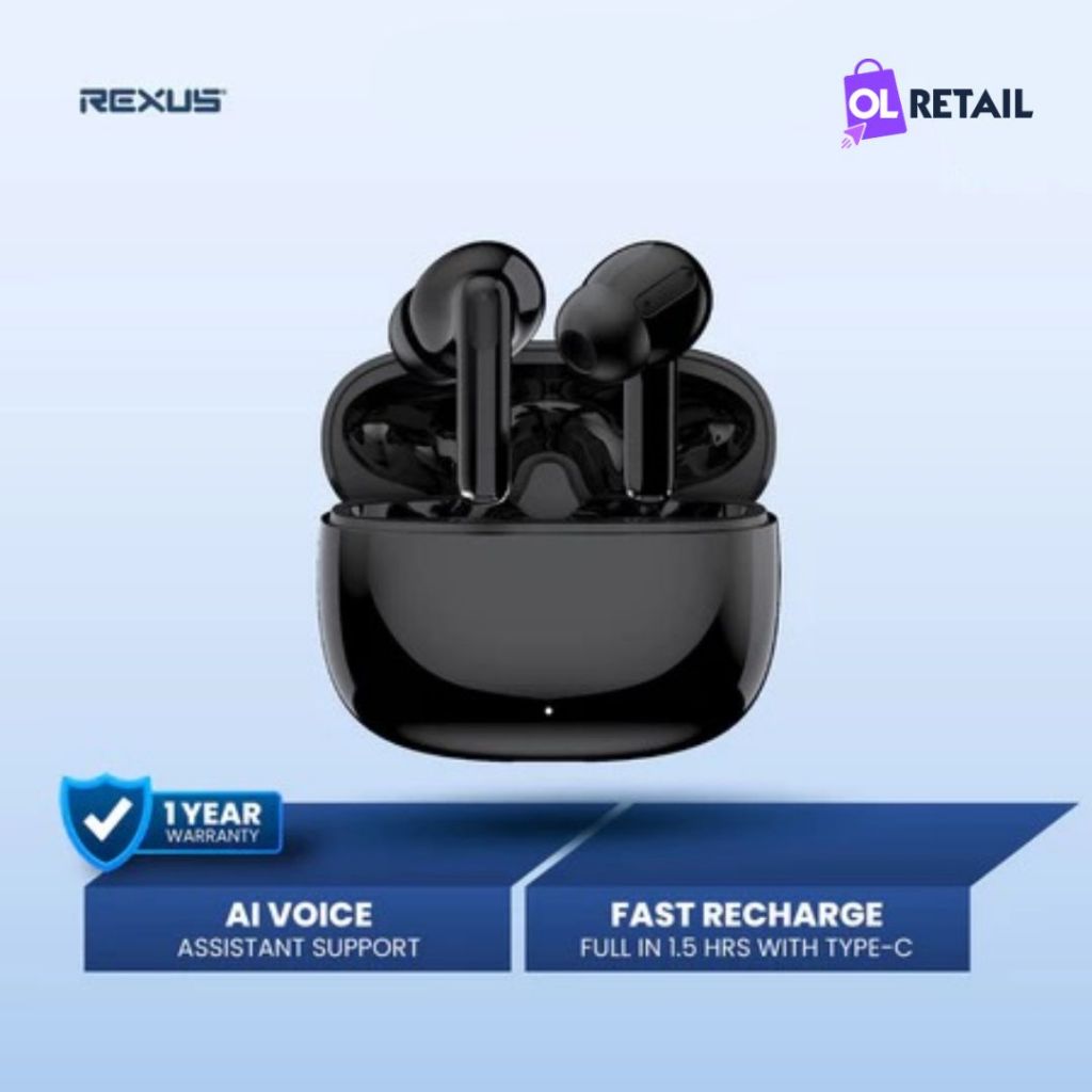 Earphone TWS REXUS FX99 Bluetooth V5.4 Deep Bass & Support Voice