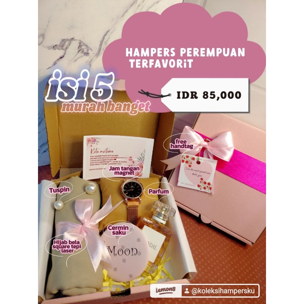 Hampers perempuan paket murah isi 5 // hadiah utk perempuan// hadiah hari guru // hadiah simpel dan 