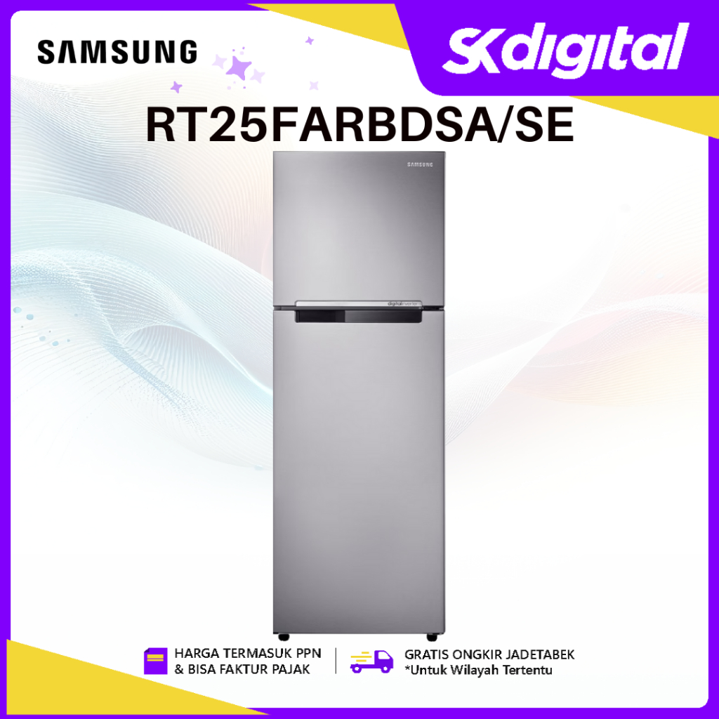 Kulkas Samsung RT25FARBDSA Kulkas 2 Pintu Digital Inverter 255 Liter
