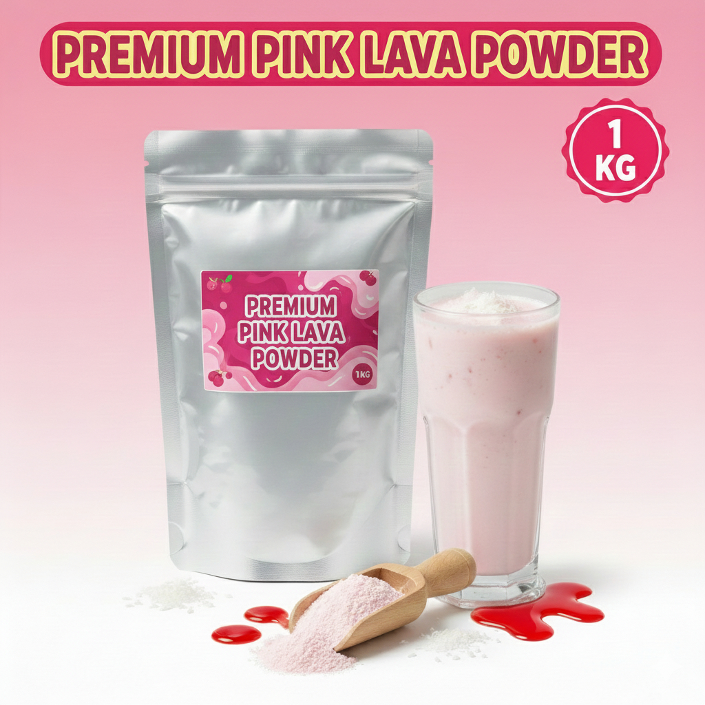 Bubuk Serbuk Minuman 1kg Rasa Pink Lava Bubuk Minuman Kekinian Standar Instan Drink Pink Lava Flavor