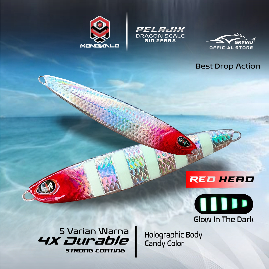 Mongkalo Pelajix Sisik-Kecil GID-Zebra noMotif Candy 40 Red-Head