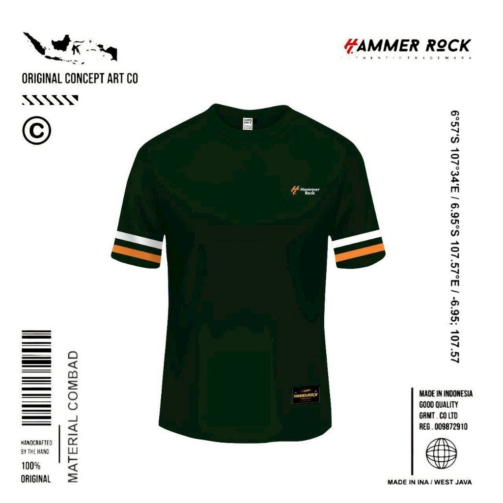 Kaos Pria/Baju Distro Pria Hammer Rock Lengan Pendek Warna Kuning