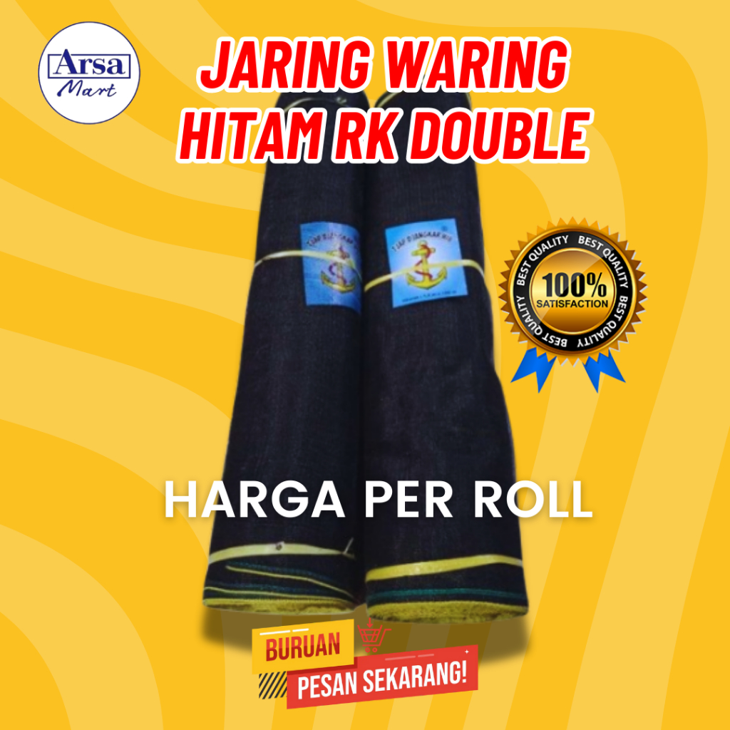 WARING HITAM RK DOUBLE 1 ROLL / JARING TAMBAK JARING KOLAM