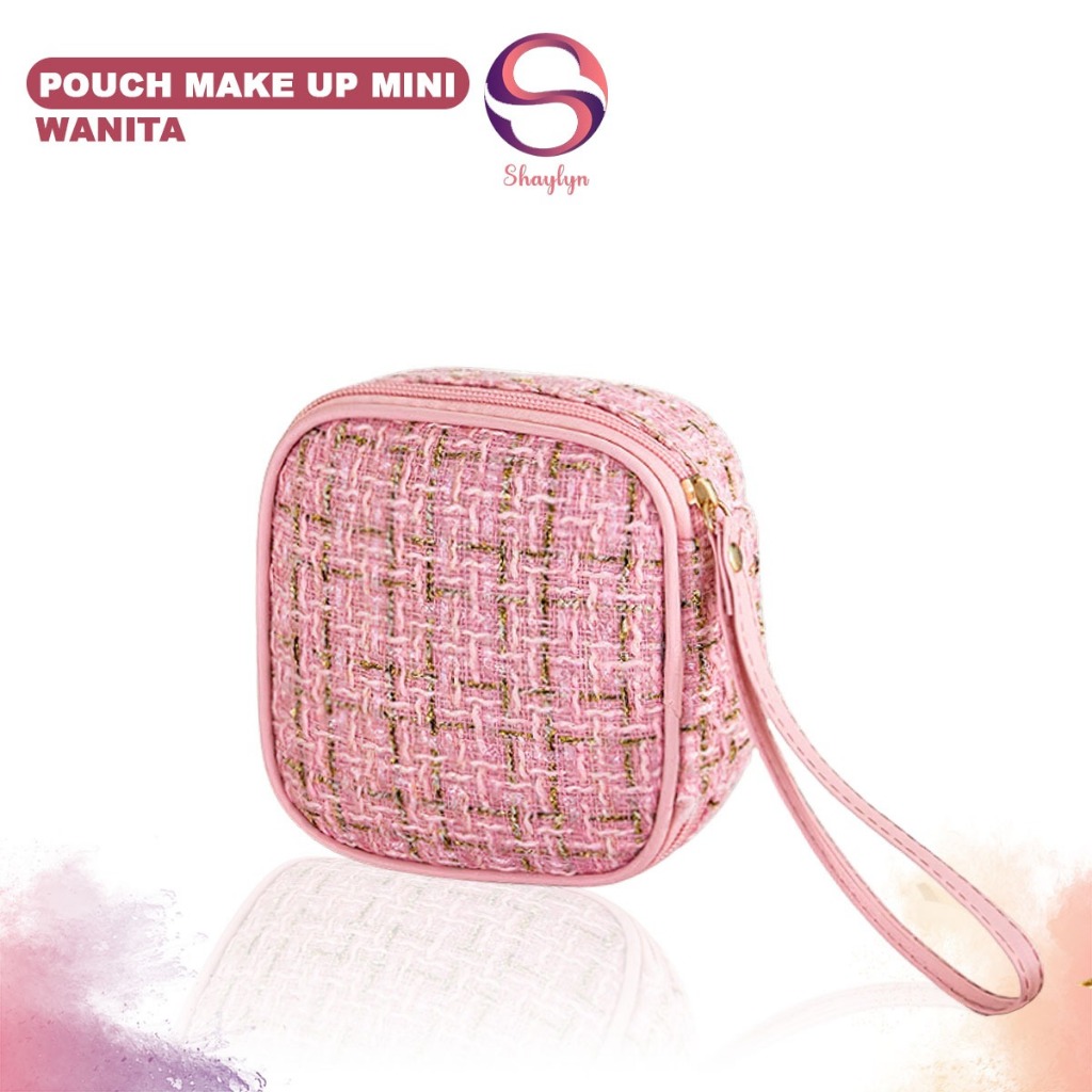 Tas Pouch Make Up Mini Tas Kosmetik Rajut Polos Travel Pouch Mini Simple Terbaru - BK 6033