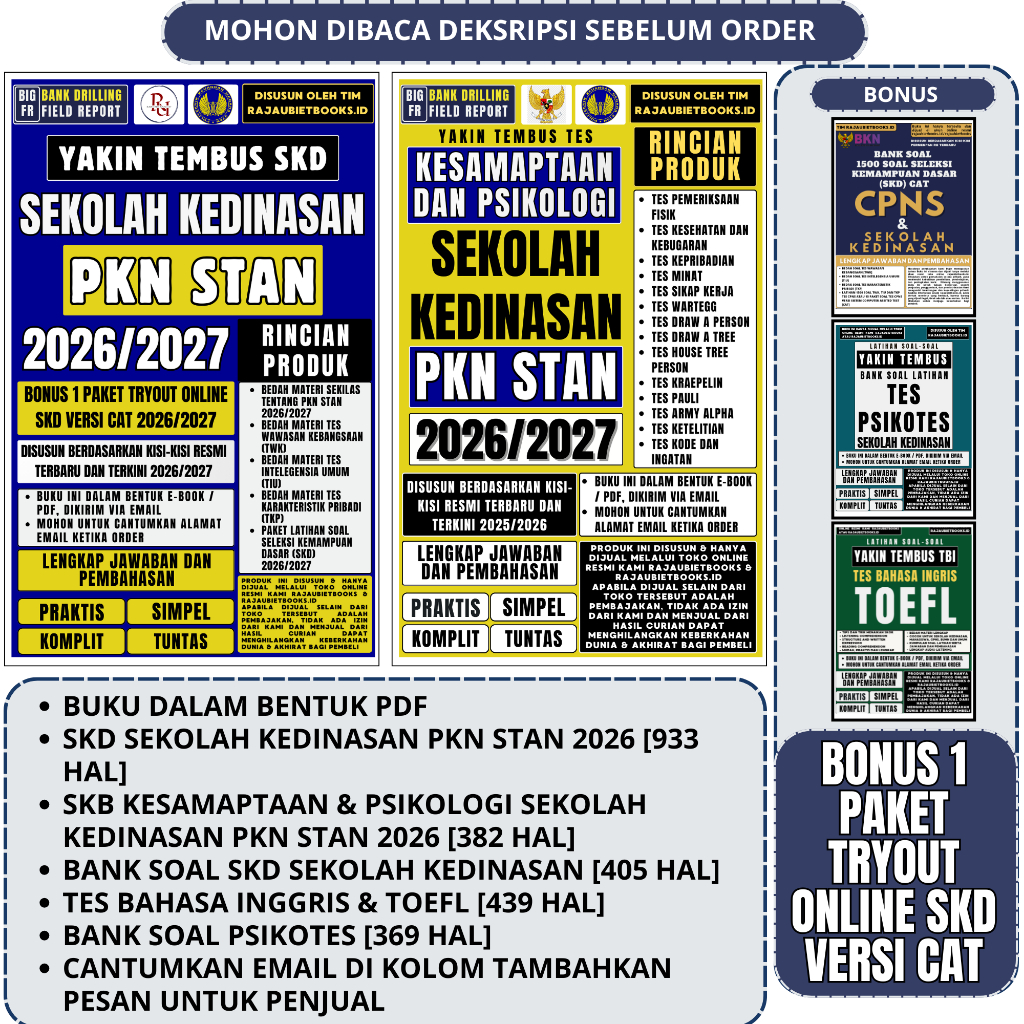 LATIHAN SOAL SKD & SKB PKN STAN SEKOLAH KEDINASAN PKN STAN (POLITEKNIK KEUANGAN NEGARA STAN) 2026