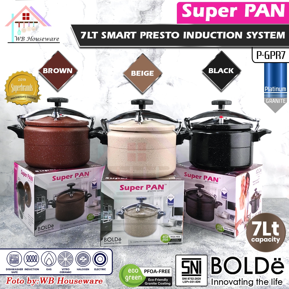 BOLDe Panci Presto 7 LITER / Bolde Super Pan Granite Presto Kapasitas 7 Liter