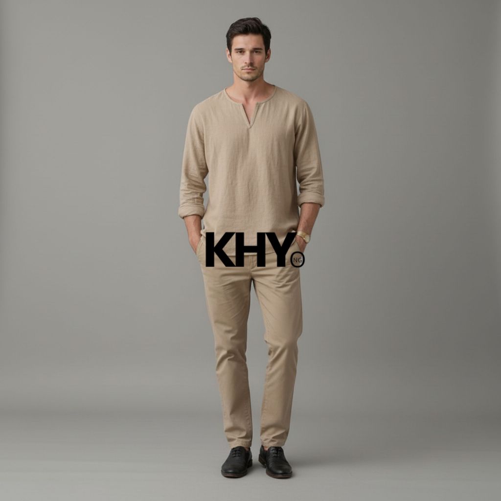 kahayang.urang Atasan Linen Casual, Kemeja Pria Lengan Panjang, Koko Casual BIG SIZE
