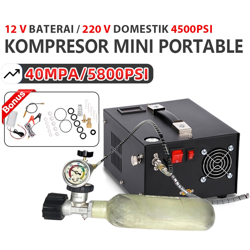 Kompresor Mini Portable 12v 4500psi 40Mpa Air Compressors Kompresor Pcp Elektrik Berlaku Untuk Oxyge