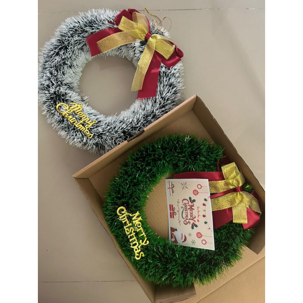 Dekorasi pintu natal | hiasan dinding dan pintu natal polos|Mistletoe|hiasan krans natal