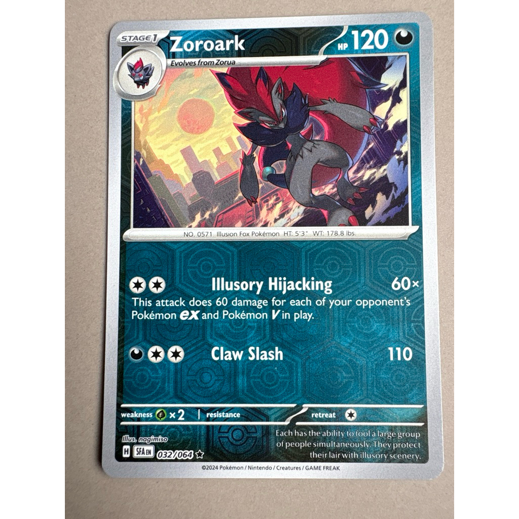 kartu pokemon original holo reverse zoroark sfa 032/064