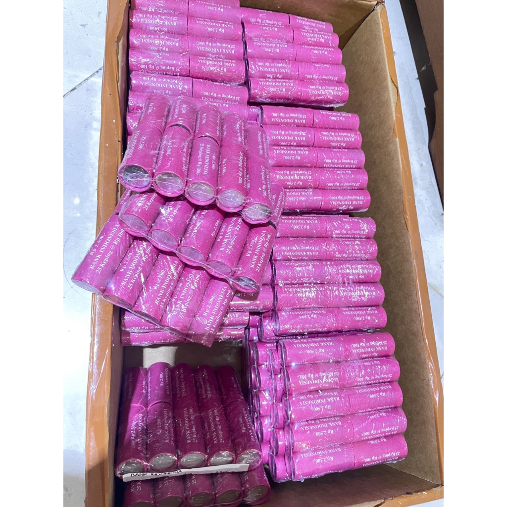 uang koin 100 rupiah baru 1 roll